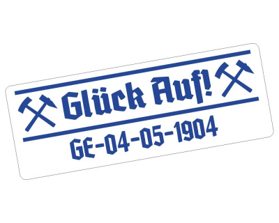 Aufkleber 'Glck Auf! GE-04-05-1904'
