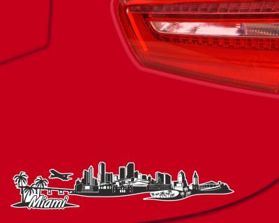 Miami Skyline Autoaufkleber