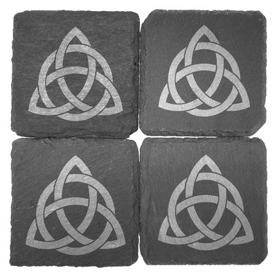 Untersetzer mit Keltischer Triquetra Knoten Gravur - Ansicht 2