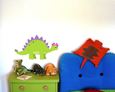 Buntes Wandtattoo Dino  Stegosaurus 