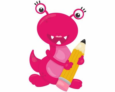 Monster mit Bleistift Aufkleber