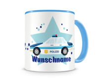 Tasse mit 9 unterschiedlichen Jungen Motiven 5 Tasse Modellnummer  blau