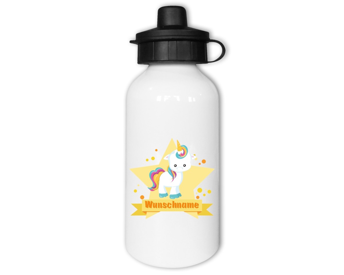 Trinkflasche mit Kinder Motiven  Modellnummer 002217-021-000  gelb