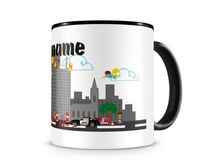 Tasse mit einer Superhelden Stadt als Motiv - Ansicht 3