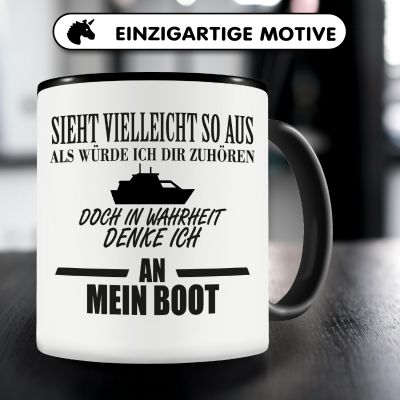 Tasse mit dem Motiv Ich denke an mein Boot - Ansicht 3