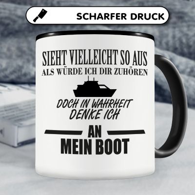 Tasse mit dem Motiv Ich denke an mein Boot - Ansicht 5