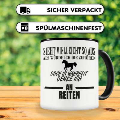 Tasse mit dem Motiv Ich denke an Reiten - Ansicht 4