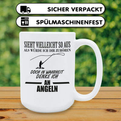 XXL Tasse mit dem Motiv Ich denke an Angeln - Ansicht 4