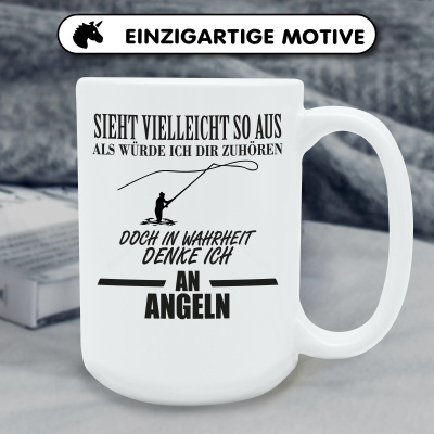 XXL Tasse mit dem Motiv Ich denke an Angeln - Ansicht 6