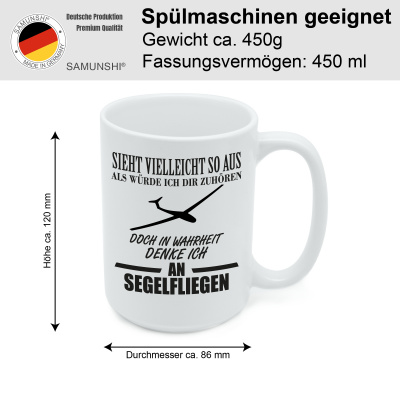 XXL Tasse mit dem Motiv Ich denke an Segelfliegen - Ansicht 2