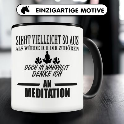 Tasse mit dem Motiv Ich denke an Meditation - Ansicht 3