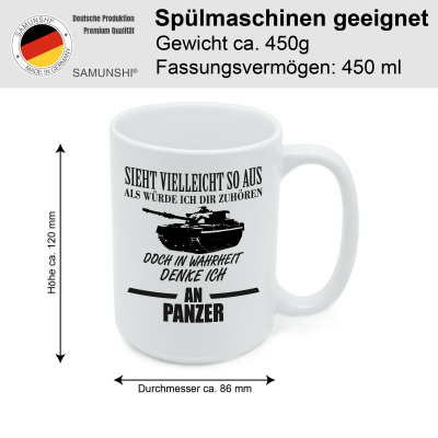 XXL Tasse mit dem Motiv Ich denke an Panzer - Ansicht 2