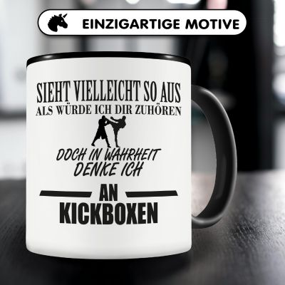 Tasse mit dem Motiv Ich denke an Kickboxen - Ansicht 3