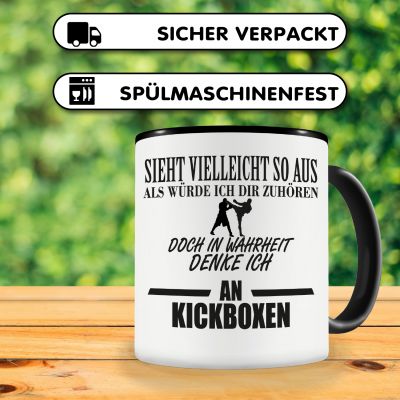 Tasse mit dem Motiv Ich denke an Kickboxen - Ansicht 4