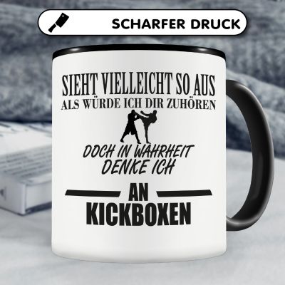 Tasse mit dem Motiv Ich denke an Kickboxen - Ansicht 5