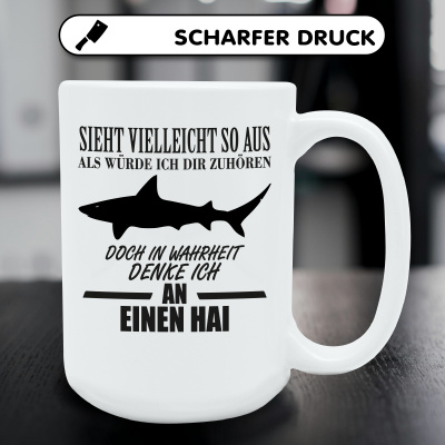 XXL Tasse mit dem Motiv Ich denke an einen Hai - Ansicht 5