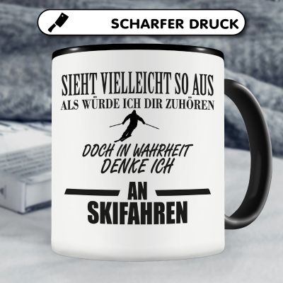 Tasse mit dem Motiv Ich denke an Skifahren - Ansicht 5