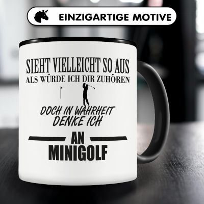 Tasse mit dem Motiv Ich denke an Minigolf - Ansicht 3