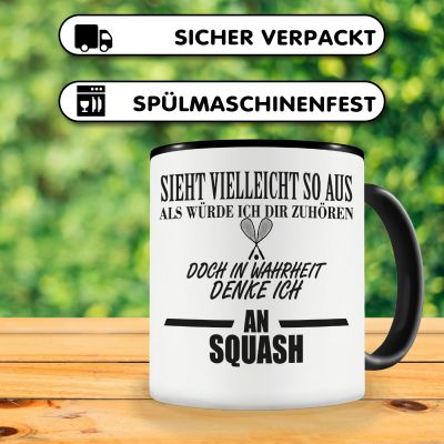 Tasse mit dem Motiv Ich denke an Squash - Ansicht 4