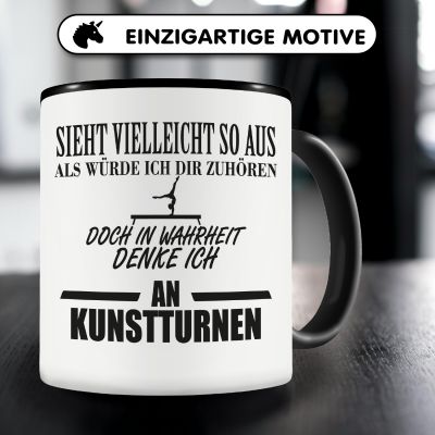 Tasse mit dem Motiv Ich denke an Kunstturnen - Ansicht 3