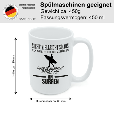 XXL Tasse mit dem Motiv Ich denke an Surfen - Ansicht 2