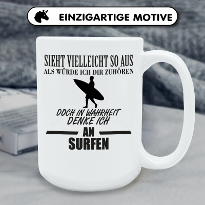 XXL Tasse mit dem Motiv Ich denke an Surfen - Ansicht 6