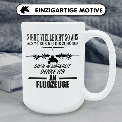 XXL Tasse mit dem Motiv Ich denke an Flugzeuge - Ansicht 6