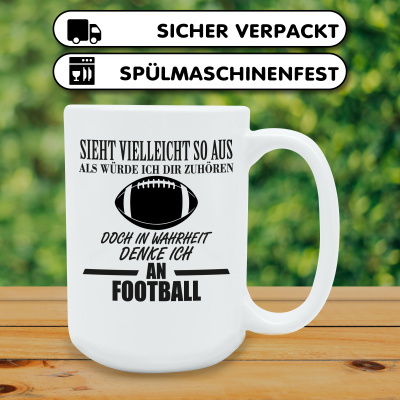 XXL Tasse mit dem Motiv Ich denke an Football - Ansicht 4