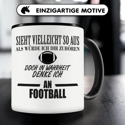 Tasse mit dem Motiv Ich denke an Football - Ansicht 3