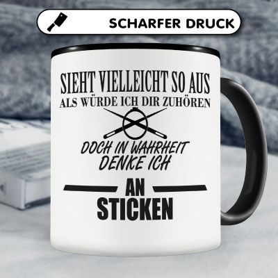 Tasse mit dem Motiv Ich denke an Sticken - Ansicht 5