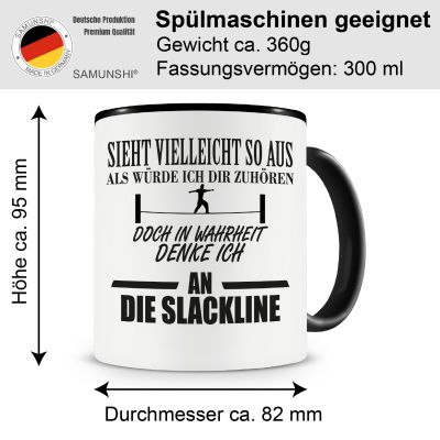 Tasse mit dem Motiv Ich denke an die Slackline - Ansicht 2