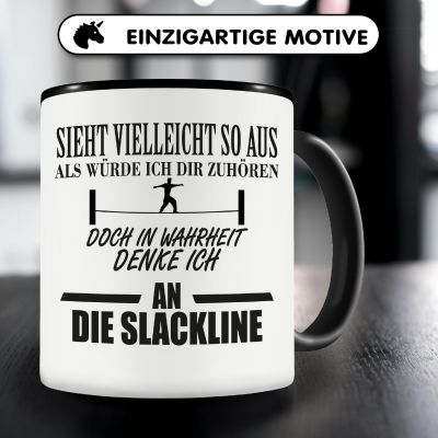 Tasse mit dem Motiv Ich denke an die Slackline - Ansicht 3