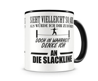 Tasse mit dem Motiv Ich denke an die Slackline - Ansicht 1