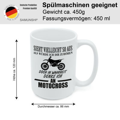 XXL Tasse mit dem Motiv Ich denke an Motocross - Ansicht 2