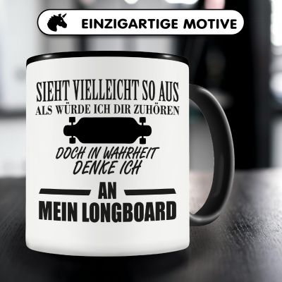 Tasse mit dem Motiv Ich denke an mein Longboard - Ansicht 3