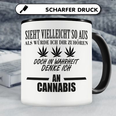 Tasse mit dem Motiv Ich denke an Cannabis - Ansicht 5