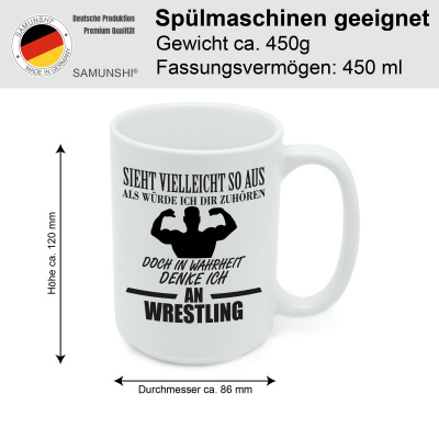 XXL Tasse mit dem Motiv Ich denke an Wrestling - Ansicht 2