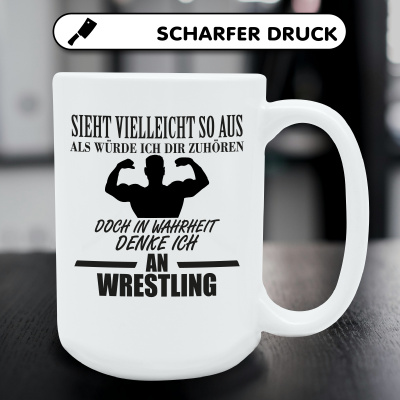 XXL Tasse mit dem Motiv Ich denke an Wrestling - Ansicht 5