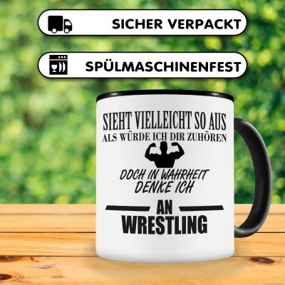 Tasse mit dem Motiv Ich denke an Wrestling - Ansicht 4