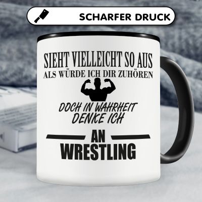 Tasse mit dem Motiv Ich denke an Wrestling - Ansicht 5