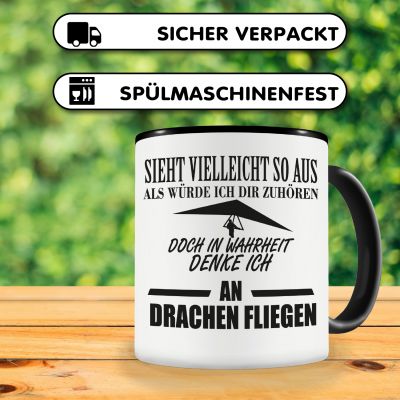 Tasse mit dem Motiv Ich denke an Drachen Fliegen - Ansicht 4