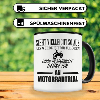 Tasse mit dem Motiv Ich denke an Motorradtrial - Ansicht 4