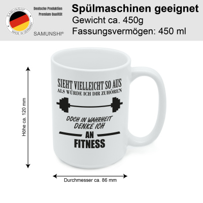 XXL Tasse mit dem Motiv Ich denke an Fitness - Ansicht 2