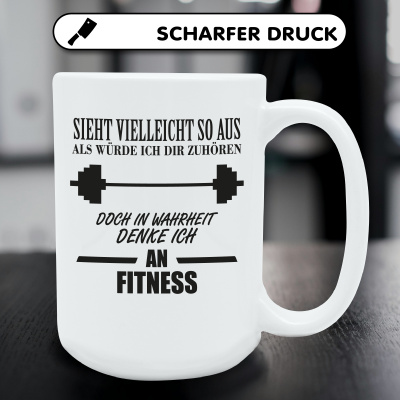 XXL Tasse mit dem Motiv Ich denke an Fitness - Ansicht 5