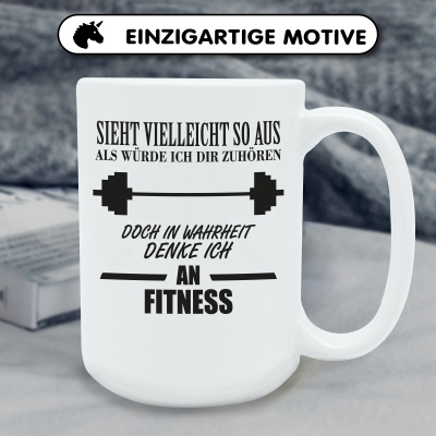 XXL Tasse mit dem Motiv Ich denke an Fitness - Ansicht 6