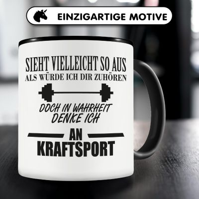 Tasse mit dem Motiv Ich denke an Kraftsport - Ansicht 3