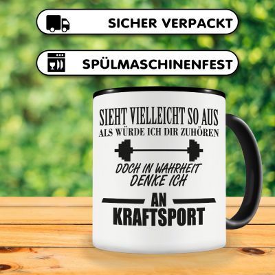 Tasse mit dem Motiv Ich denke an Kraftsport - Ansicht 4