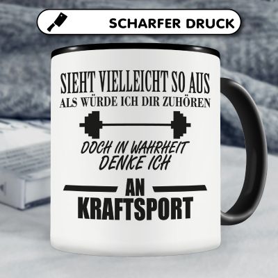 Tasse mit dem Motiv Ich denke an Kraftsport - Ansicht 5