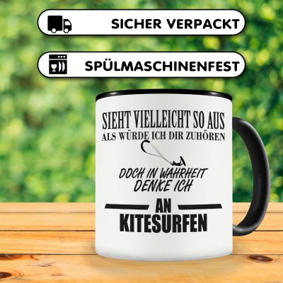 Tasse mit dem Motiv Ich denke an Kitesurfen - Ansicht 4