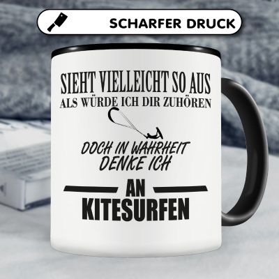 Tasse mit dem Motiv Ich denke an Kitesurfen - Ansicht 5